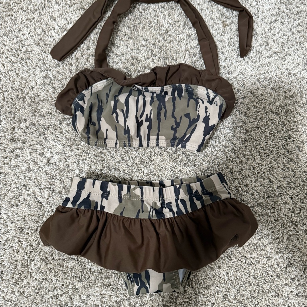 Source Unknown Kids Camo Bikini with Brown Accents